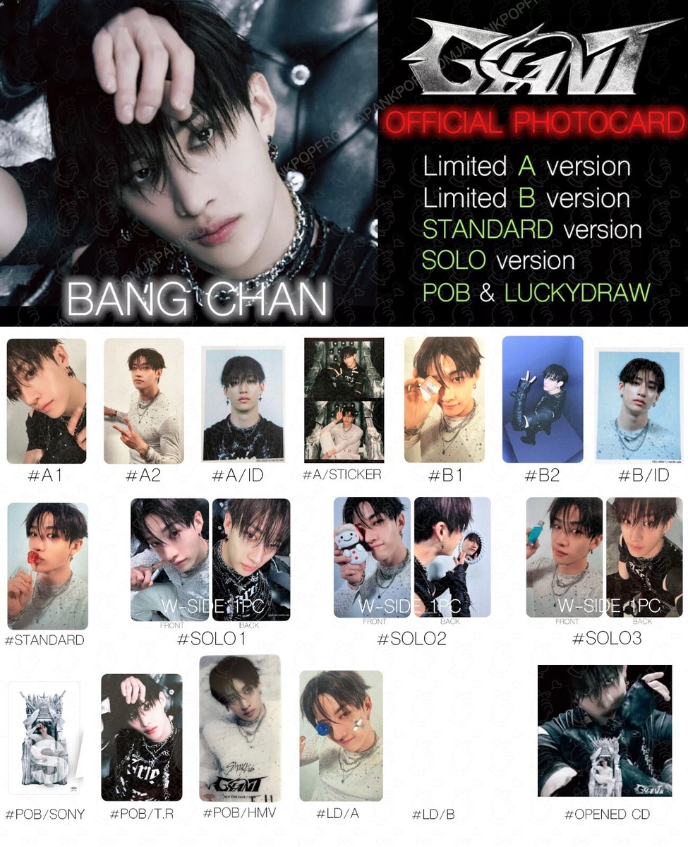 BANG CHAN STRAY KIDS GIANT JAPAN ALBUM PHOTOCARD POB LUCKY DRAW