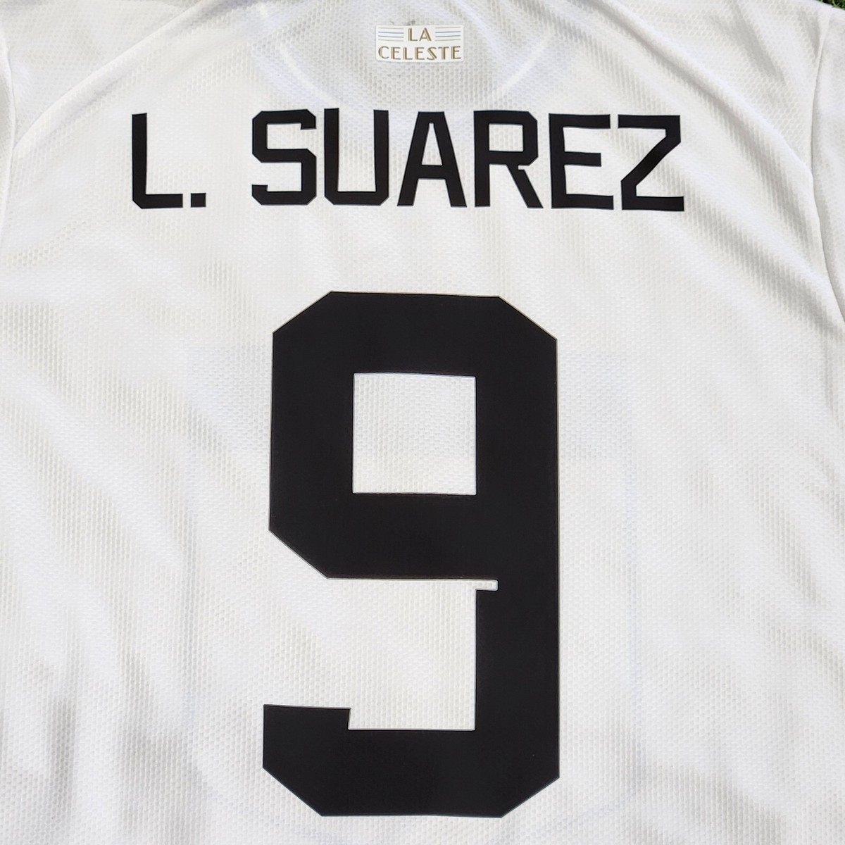 Puma Uruguay Men's Away Jersey 22/23 L. SUAREZ #9 White-Blue | eBay