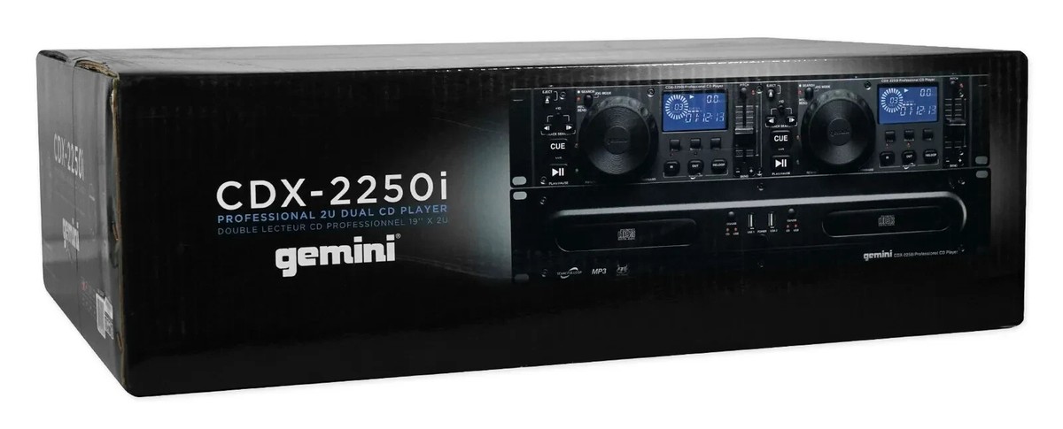 Gemini CDX-2250i Pro DJ Dual Two Deck Rack Mount CD/MP3 Media
