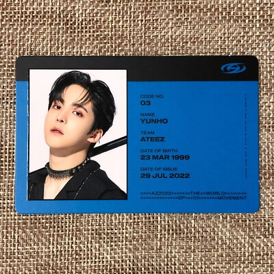 ATEEZ YUNHO [THE WORLD EP.1 : MOVEMENT] Official ID Card Photocard