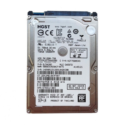 HGST HTS541075A9E680 750GB 5400RPM SATA 2.5