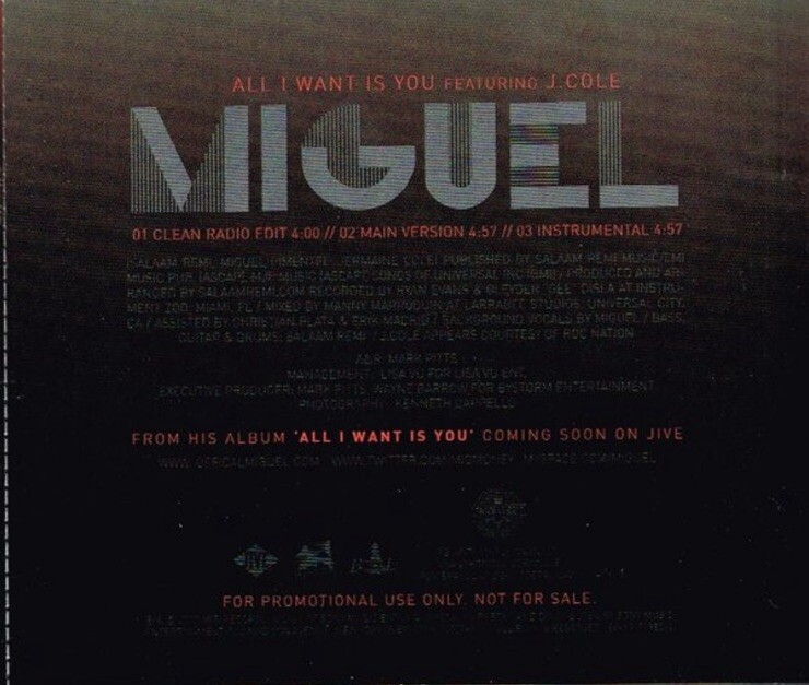 Miguel - All I Want Is You (CD Promo Single 2010 Jive) | eBay