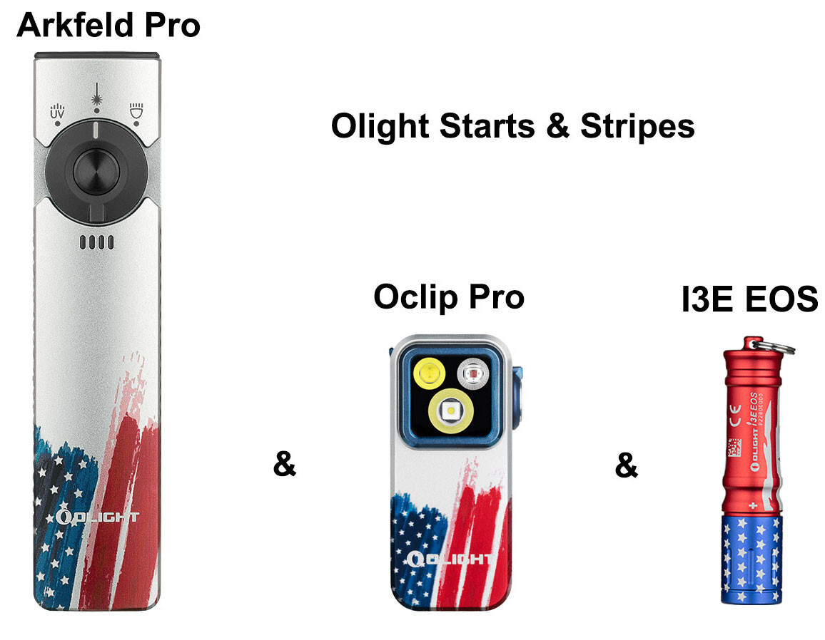Olight Arkfeld Pro & Oclip Pro & I3E EOS Stars & Stripes