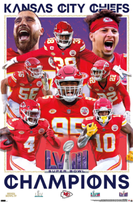 KANSAS CITY CHIEFS - SUPER BOWL LVIII CHAMPIONS POSTER - 22x34