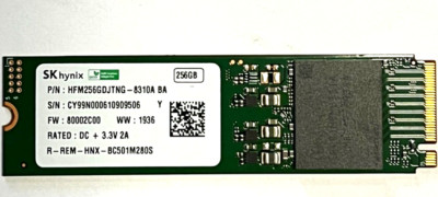 256GB SK Hynix HFM256GDJTNG-8310A PCIe Gen 3 NVME m.2 2280 6Gb/s