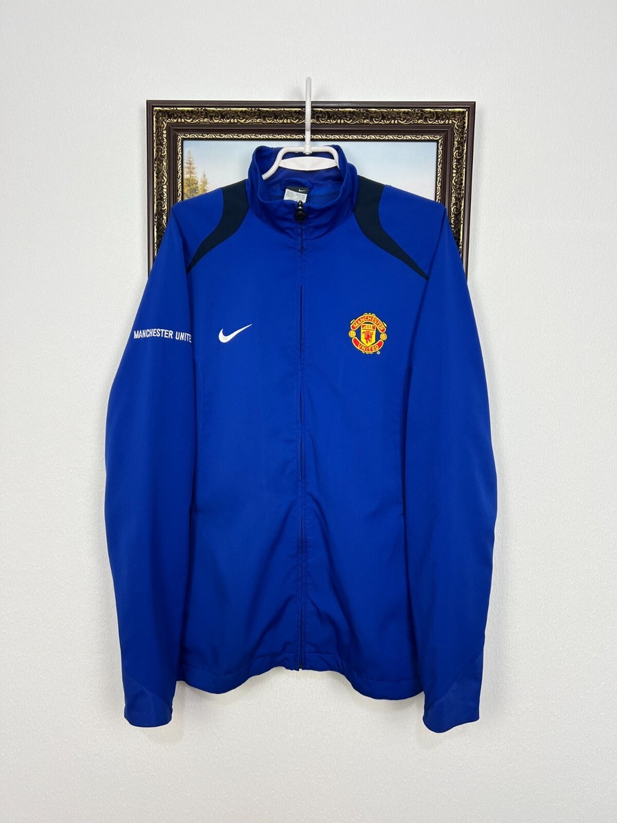 Vintage Nike Manchester United Football Jacket Soccer Blue Track