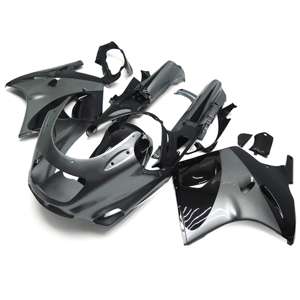 Grey Black Compression Fairings Kit for Kawasaki Ninja ZX11 1993