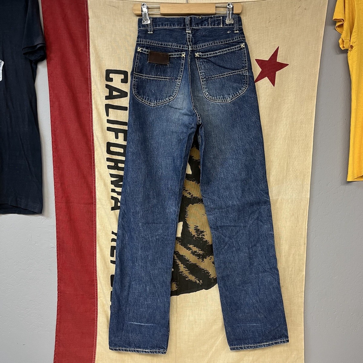 Vintage 40s 50s Lee Jeans Crotch Rivet Size 24 x 30 Sanforized