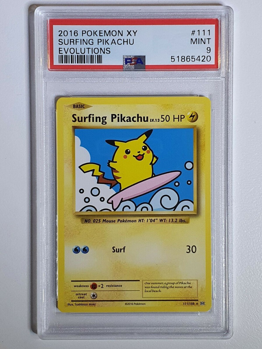 2016 Pokemon Surfing Pikachu 111/108 Secret Rare XY Evolutions