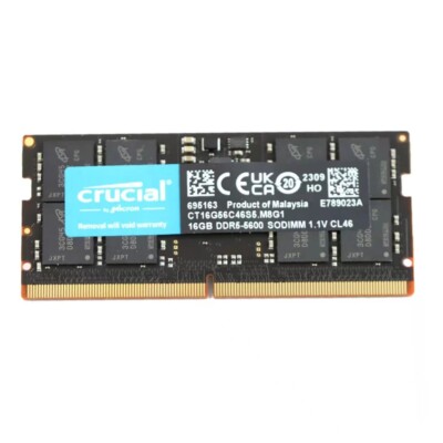 New Crucial 16GB DDR5 5600MHz PC5-44800 SODIMM Laptop Memory Ram