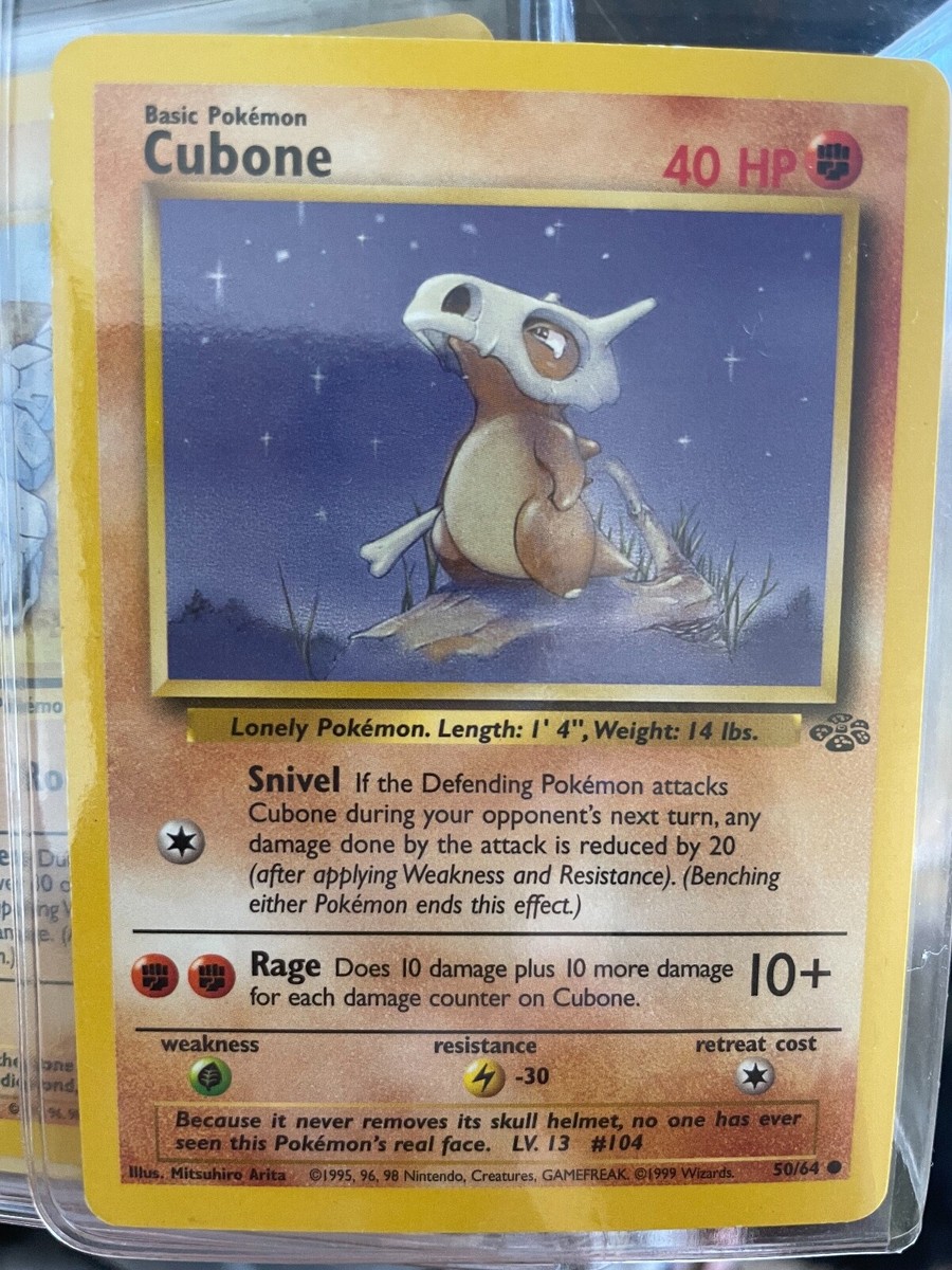 Pokémon TCG Cubone Jungle Set 50/64 Common 1995, 96, 98 Near Mint
