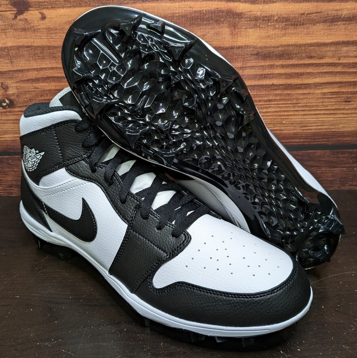 Nike Air Jordan 1 Mid TD Men's 14 Panda White Black football