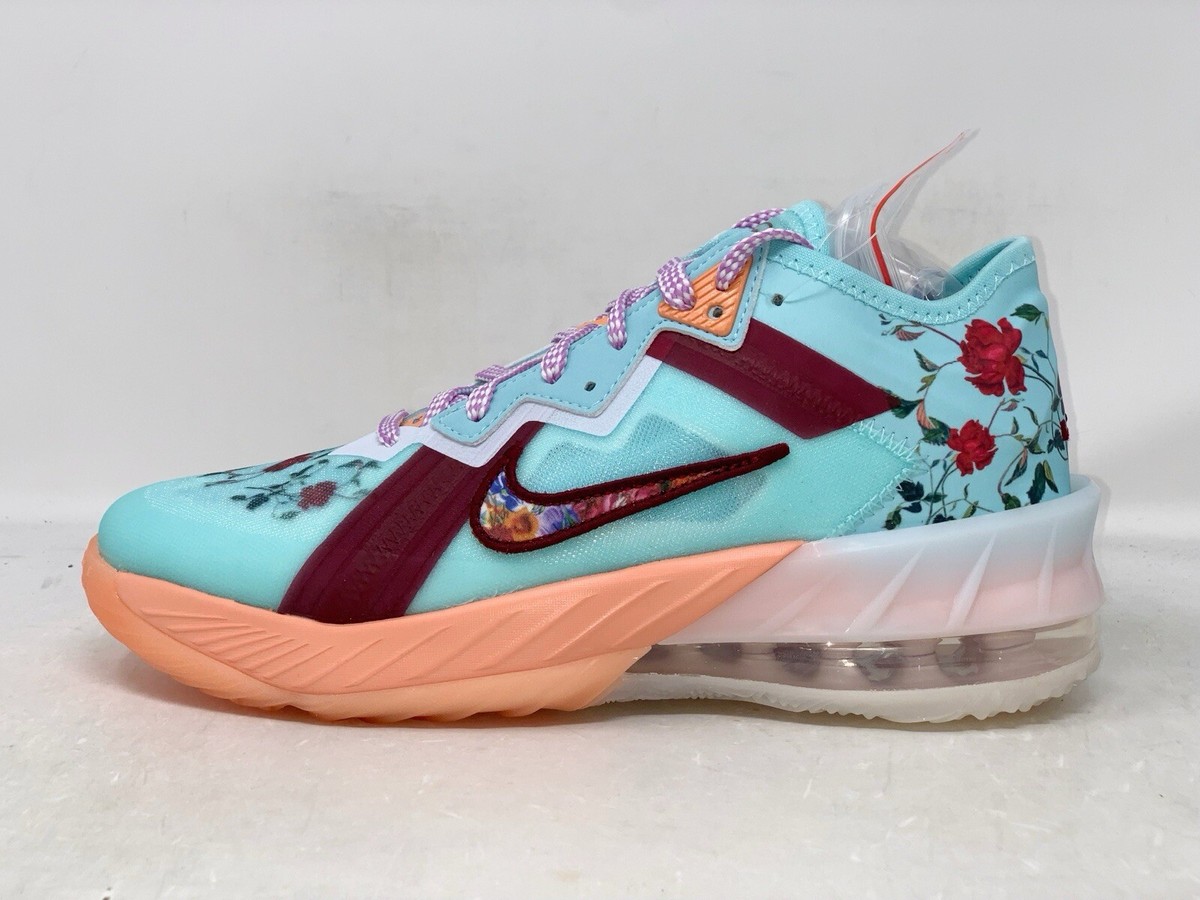 Nike Lebron 18 Low x Mimi Plange Floral Blue Sneakers, Size 7Y