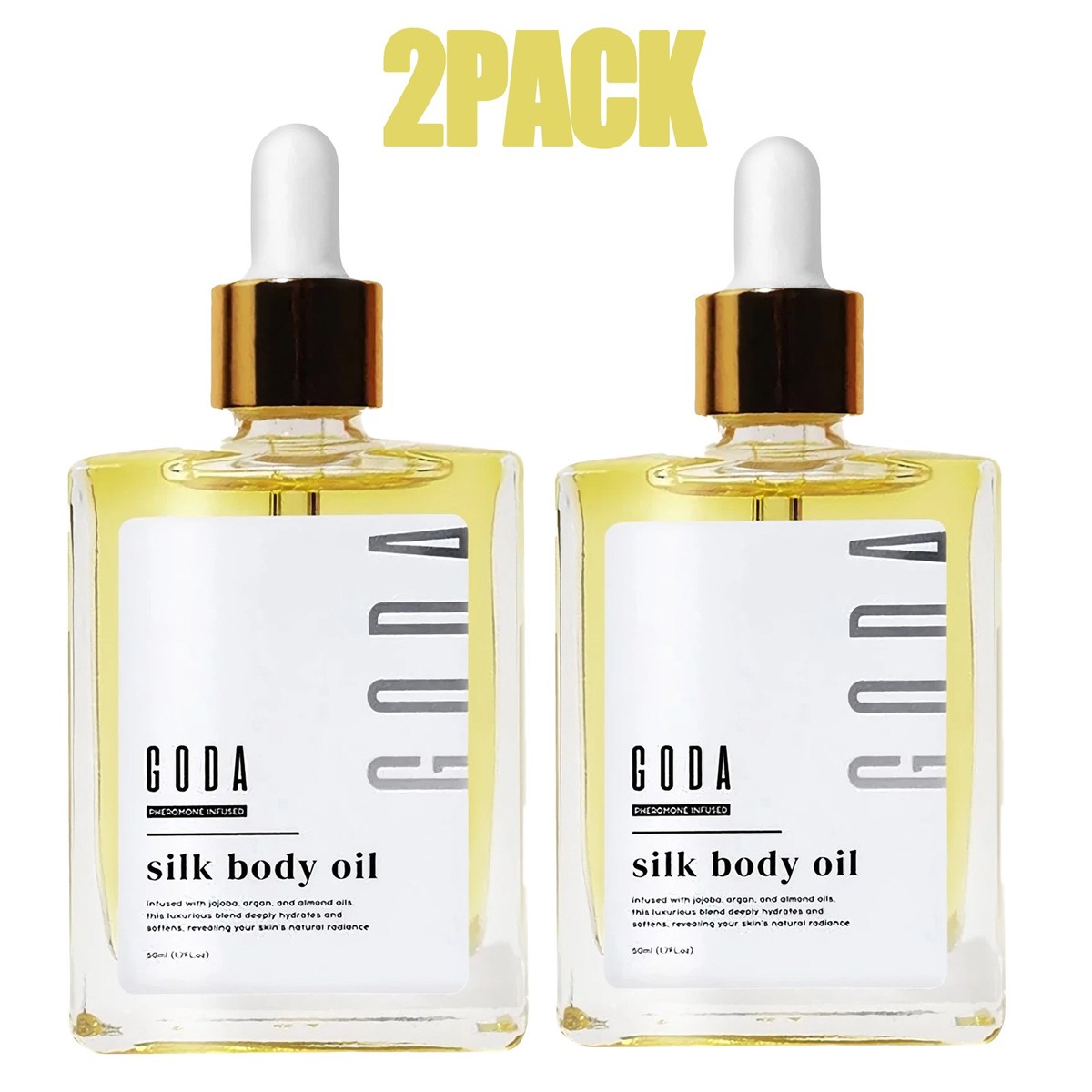 2 Pack GODA Silk Body Oil Silk Body Oil Goda Perfume Oil Bath