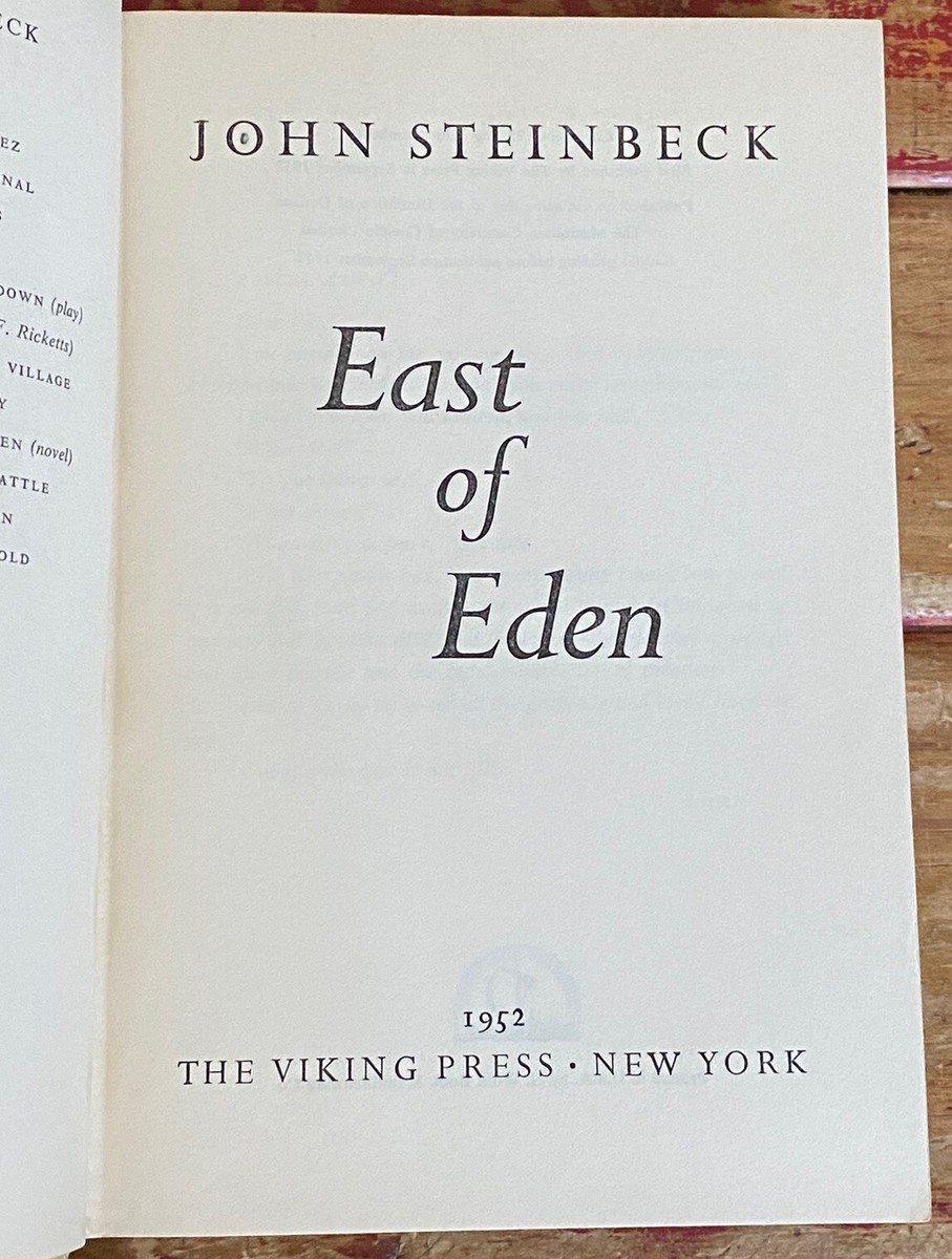 EAST OF EDEN John Steinbeck 1ST ED. 2nd PRE Publication Print HC