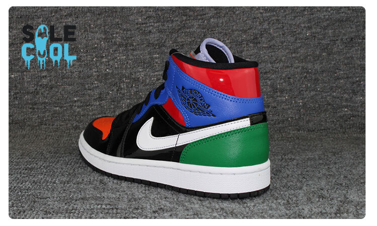 Nike Air Jordan 1 AJ1 Mid SE Multi Patent Leather Women's Shoes