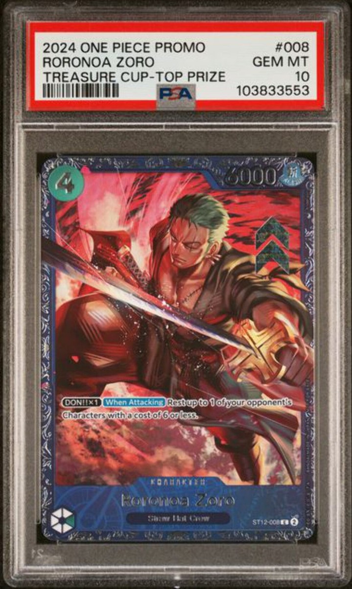 PSA 10 - 2024 One Piece PROMO Roronoa Zoro 008 TREASURE CUP-TOP