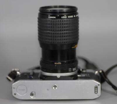 Canon AE-1 Program with Canon 35-105mm f3.5 FD Macro zoom lens AE1