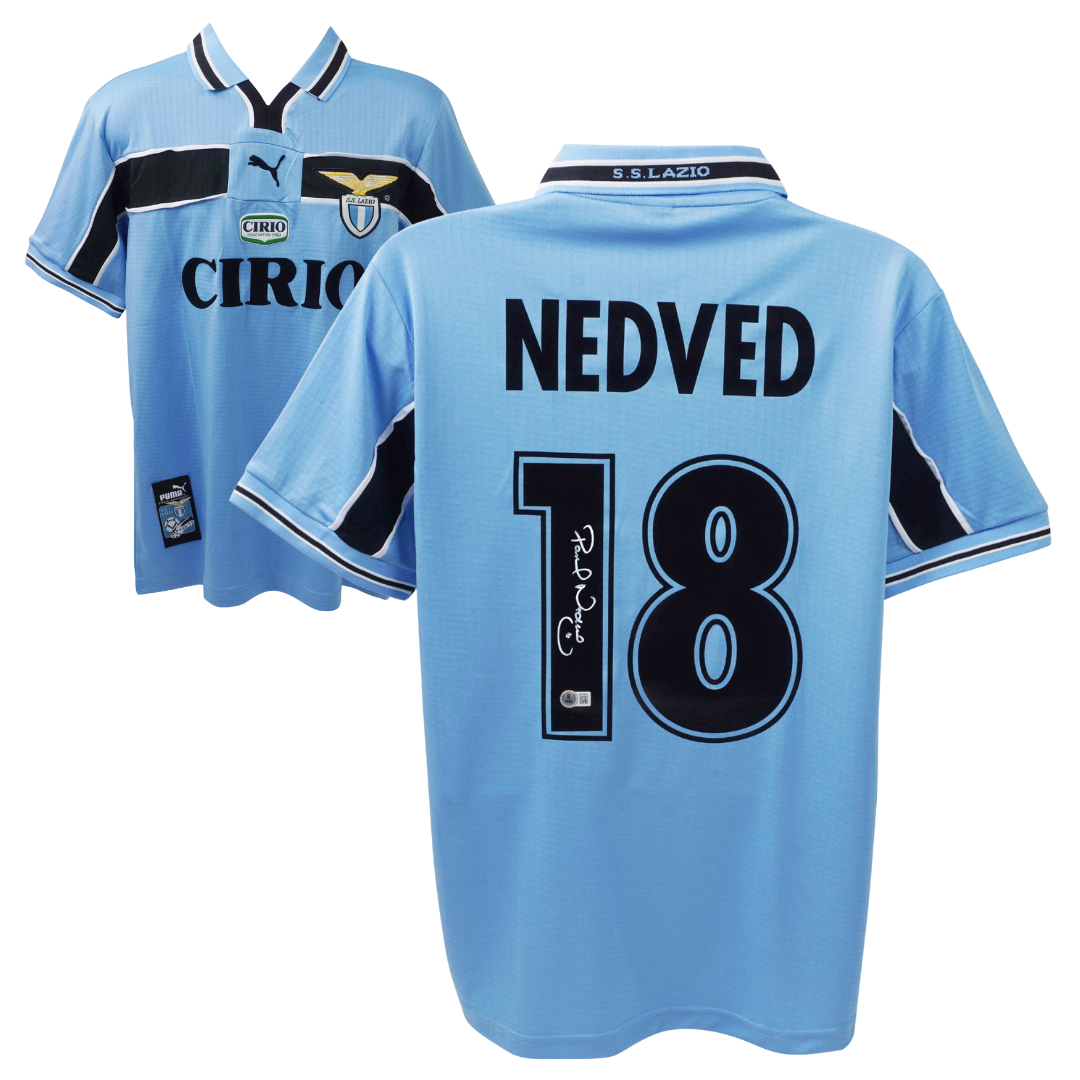 Pavel Nedved Signed S.S. Lazio Home Soccer Jersey #18 with Beckett