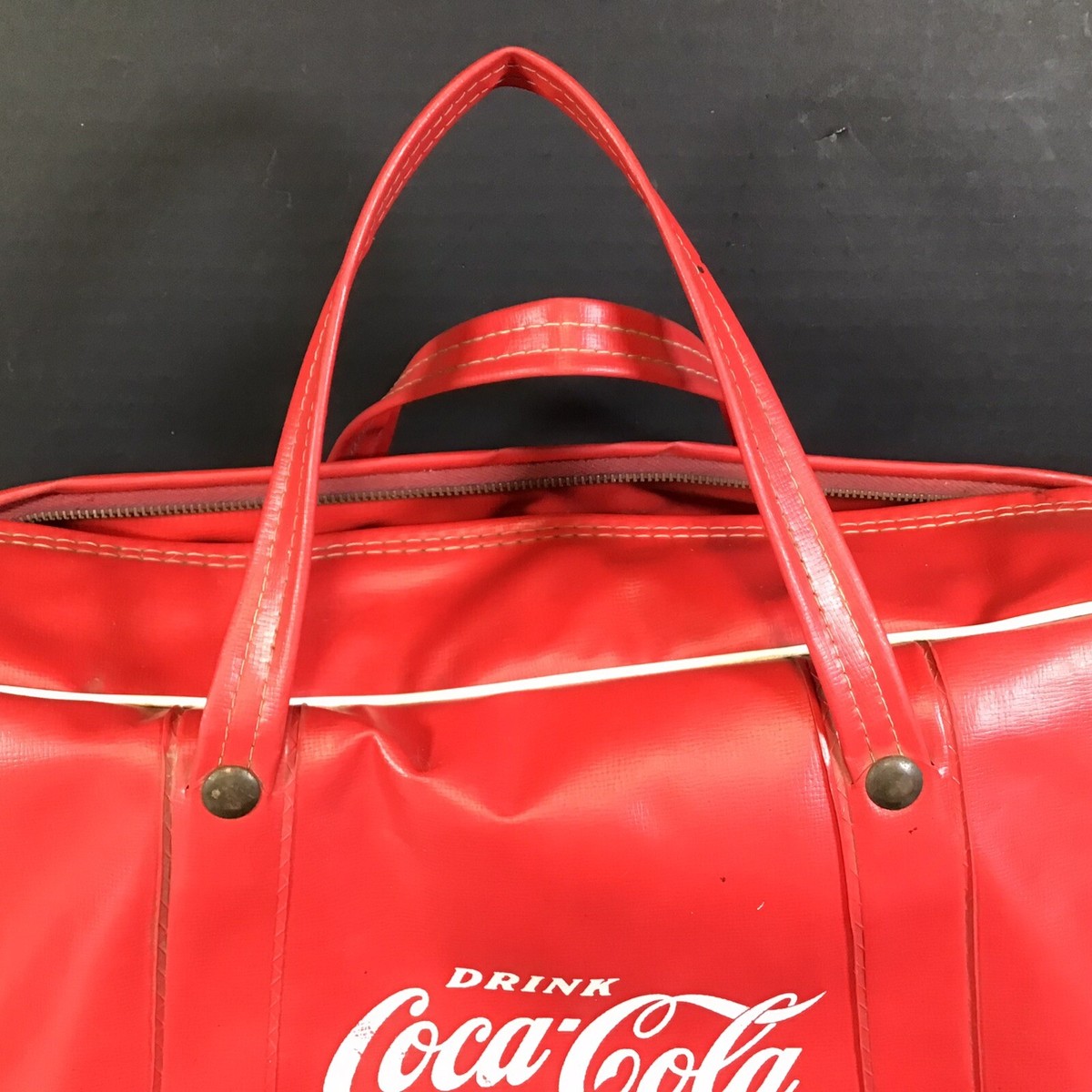Vintage Coke Coca Cola In Bottles Vinyl Cooler Insulated Carrying