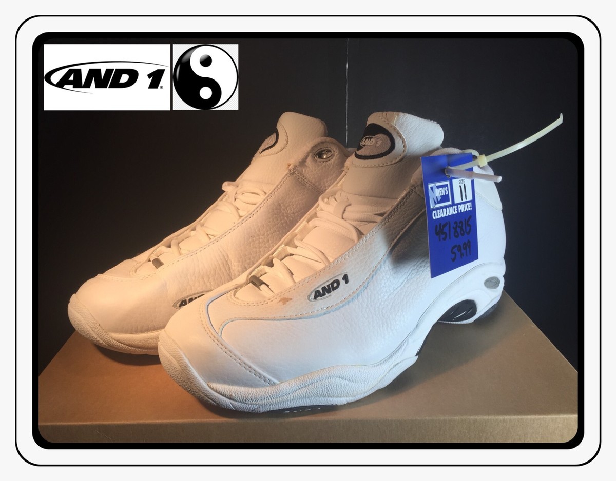 NEW AND1 Tai Chi Mid Vince Carter White/White Size 11Rare Vintage