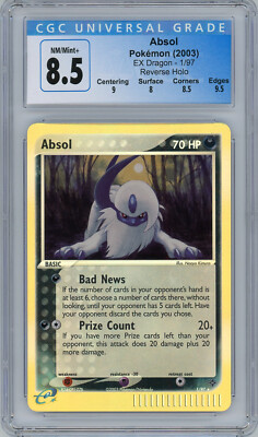 2003 Pokemon EX Dragon #1 Absol - Reverse Holo CGC 8.5/PSA 9 MINT