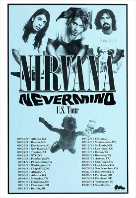 Nirvana 1991 Nevermind Tour concert poster print | eBay