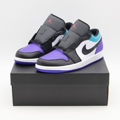 553558-154 Nike Air Jordan 1 Low Bright Concord Aqua Court Purple