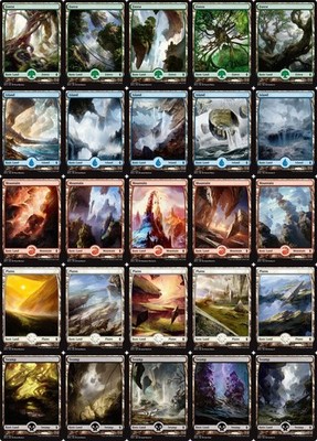 MTG) Battle for Zendikar - Complete set of 25 FULL ART Basic Land