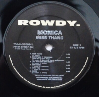 Monica / Miss Thang 1995 US Original 1LP Vinyl Rowdy Records