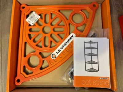 Le Creuset 5 tier pot stand Orange Display shelf Enamel New Boxed