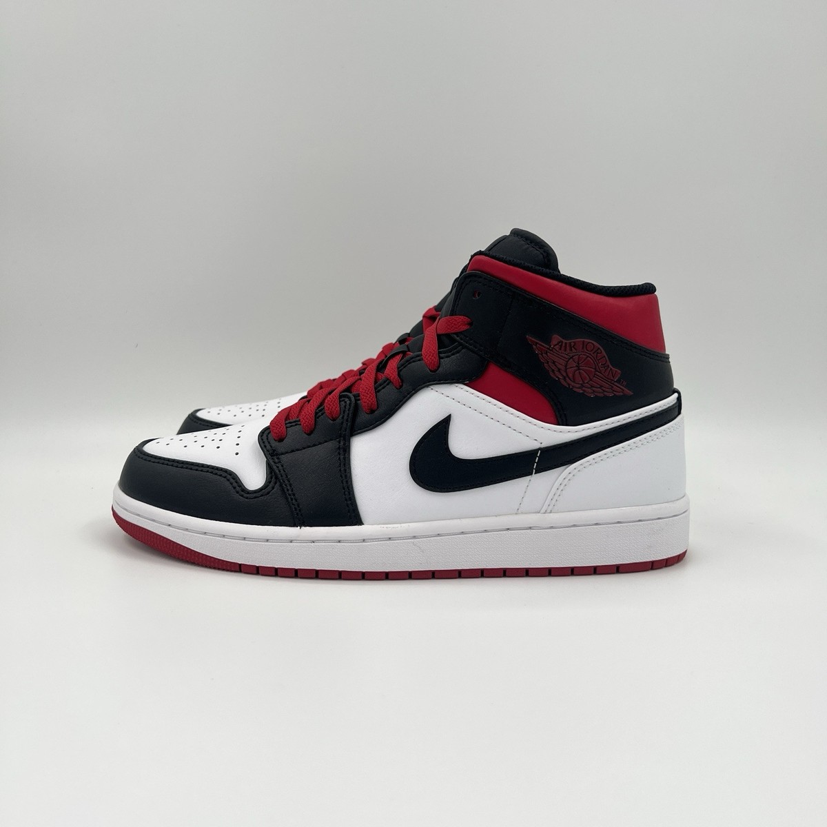 Nike Air Jordan 1 Mid Black Toe DQ8426-106 White Gym Red Mens US