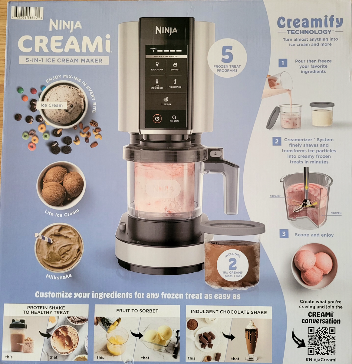 Ninja CREAMi Ice Cream Maker, 5 One-Touch Programs, NC300 | eBay