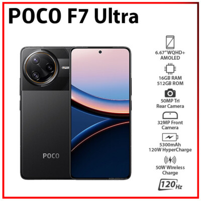Xiaomi POCO F7 Ultra 5G 16GB+512GB BLACK Dual SIM Unlocked Android