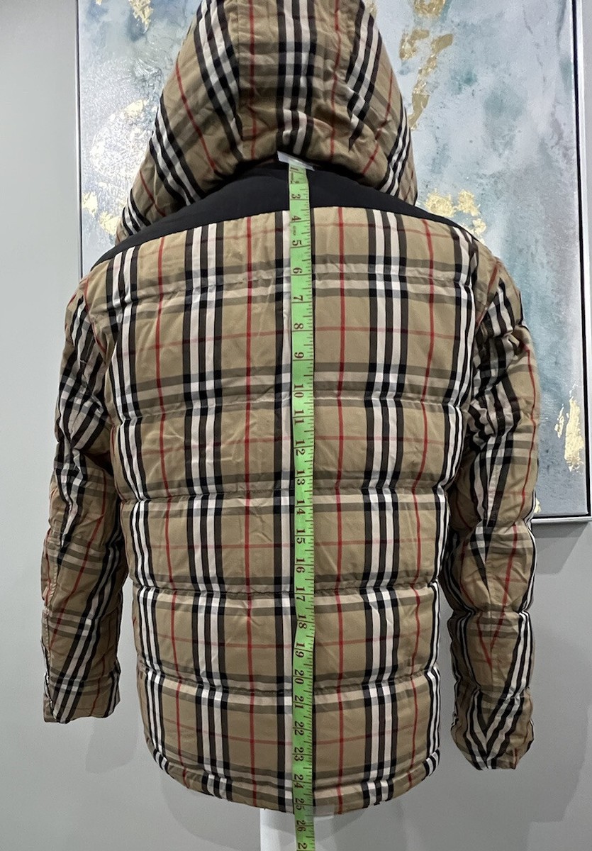 NEW BURBERRY WOMENS NEWBATTLE REVERSIBLE VINTAGE CHECK DOWN PUFFER
