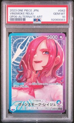 PSA 10 Vinsmoke Reiju OP06-042 Leader ALT ART One Piece Cards