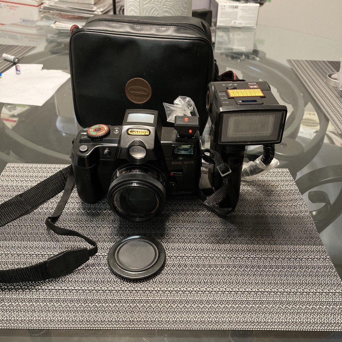 Canon 35mm Camera - Motor Drive - Red Eye Reduction -Flash-Vintage