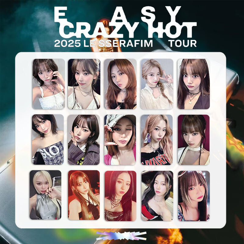 5pcs/set LE SSERAFIM EASY CRAZY HOT Double-Sided Self Made Cards