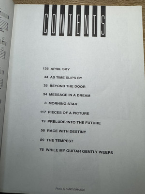 Vinnie Moore, Time Odyssey, Guitar Recorded Versions, Songbook