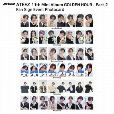 ATEEZ Golden Hour Part.2 Fan Sign Event Photocard AP EL HL MS MA