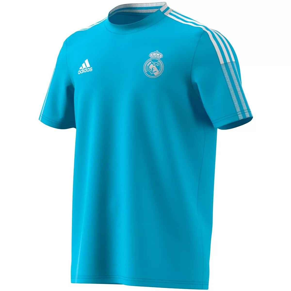 Real Madrid CF Jersey Style Tee Adidas Kit Cyan Powder Blue Men