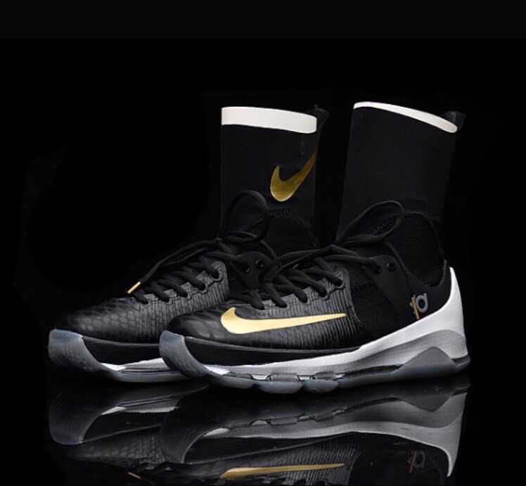 Nike KD 8 Elite Black GOLD sz 10 Kevin Durant Warriors Celebration