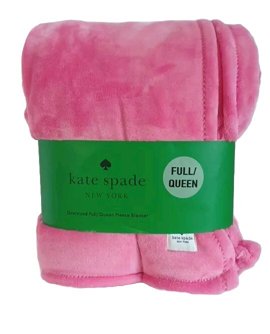Kate Spade Full Queen Fuchsia Hot Bright Pink Fleece Blanket Throw