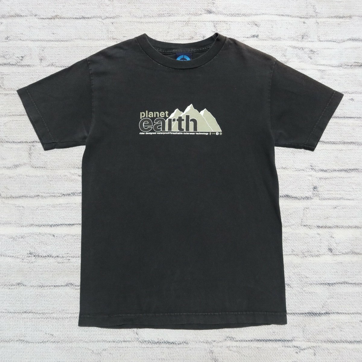 Vintage 90s Planet Earth Skateboard Shirt Size S Made in USA Skate