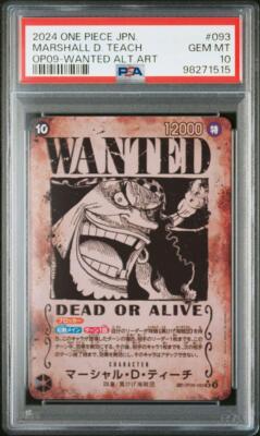 PSA 10 Marshall D. Teach SR OP09-093 SP PAR Wanted Japanese ONE