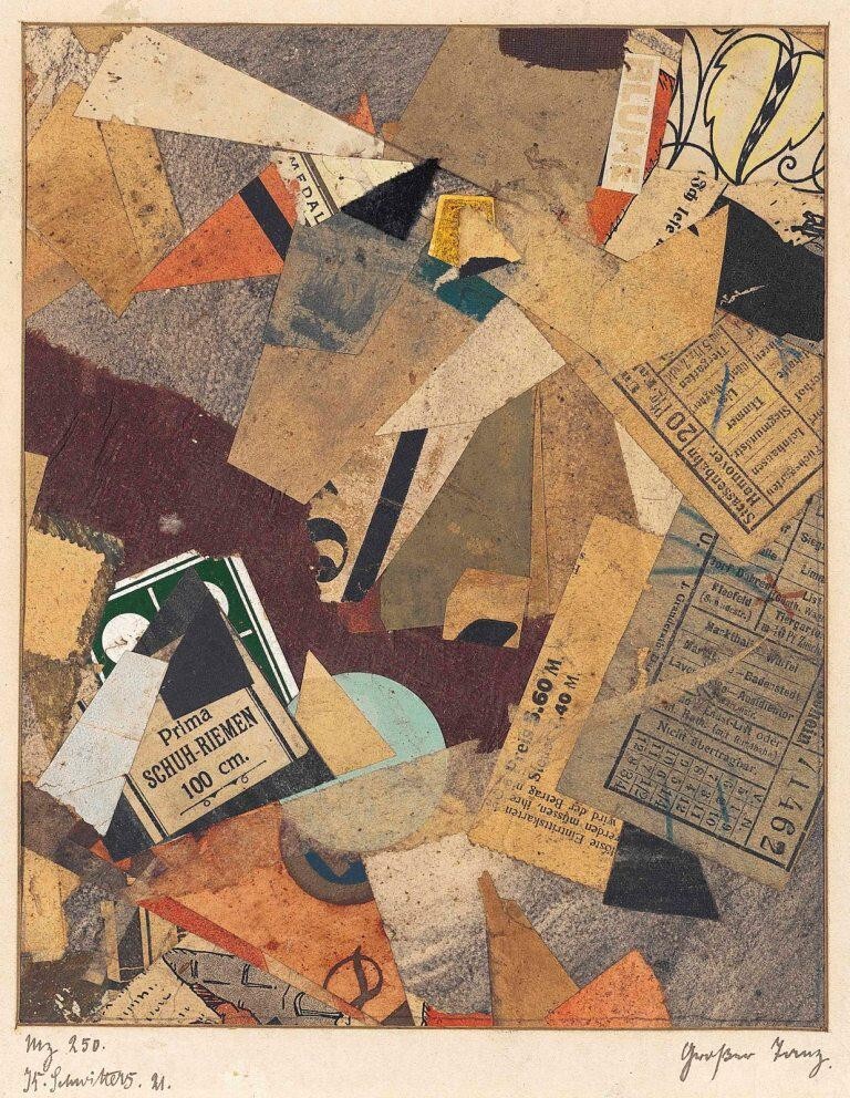 Collage MZ 250 Kurt Schwitters Print 1920 Dada Abstract Merz Paper