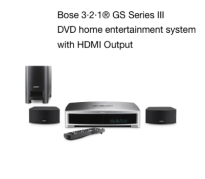 Bose 3·2·1® GS Series III DVD home entertainment system - HDMI