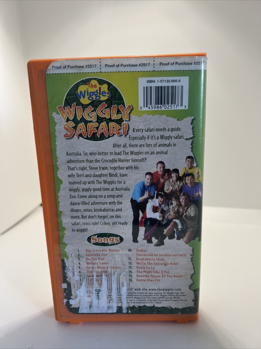 The Wiggles - Wiggly Safari -VHS 2002 W/Steve Irwin ,The Crocodile