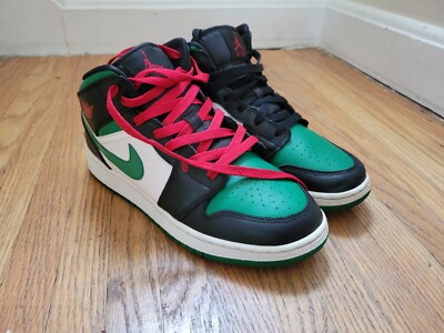 Size 7 - Jordan 1 Mid Black/Gym Red/Pine Green/White | eBay