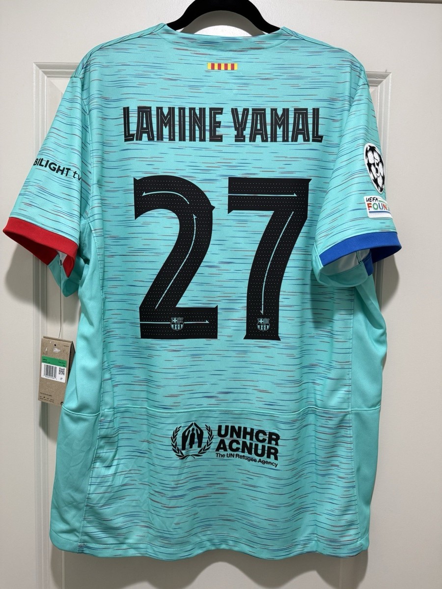 Lamine Yamal #27 Mens EXTRA LARGE Nike FC Barcelona Third STADIUM